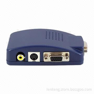 VGA to RCA Converter, 98 x 58 x 32mm Portable Size with Plug-and-play Function